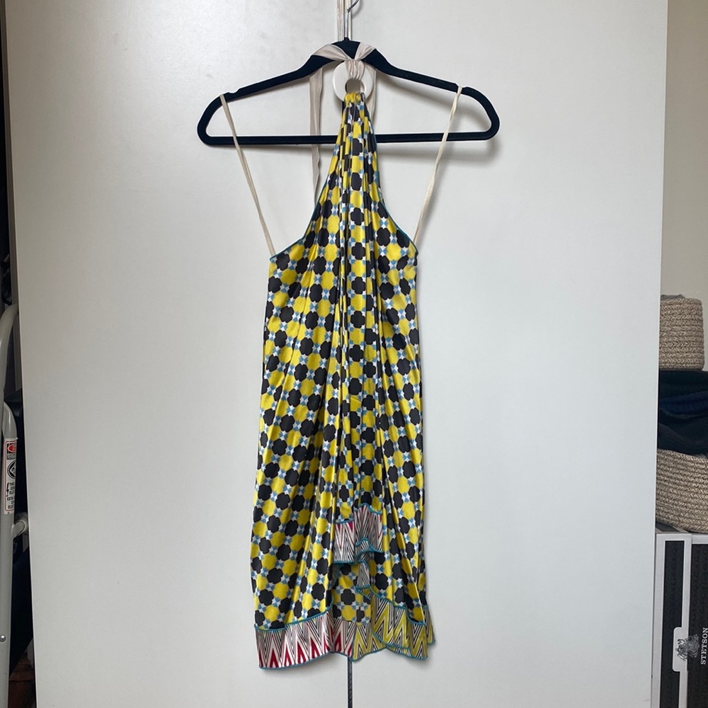 A common thread printed halter dress
